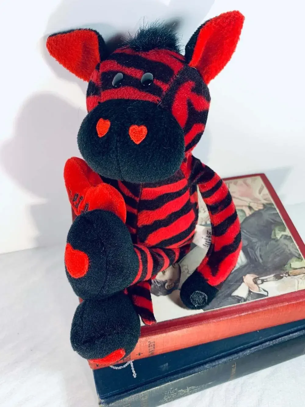 Red and black striped Zebra Wild about You plush Burton & Burton Valentines